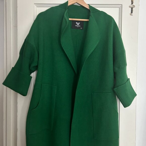 Orfeo Paris Green Sweater Coat - Brand New!! (One Size fits all) - Picture 4 of 9